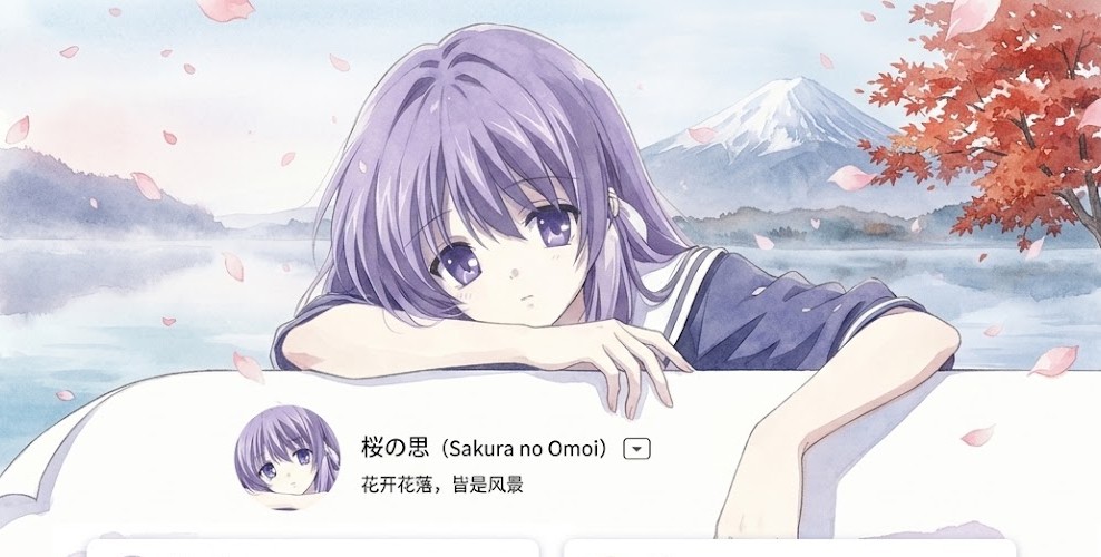 樱花氛围的说说页顶部插画